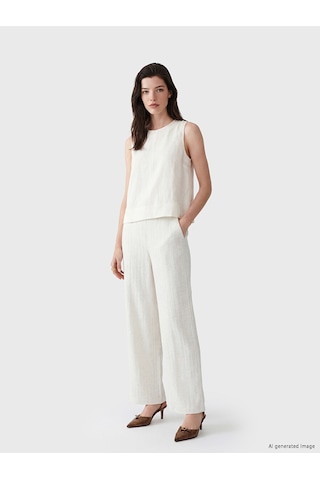 Lcw Comfort Beyaz Beli Lastikli Kadın Pantolon