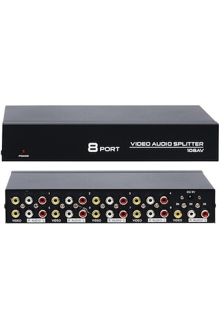 Powermaster 8 Port Video Audio Splitter Video Çoklayıcı