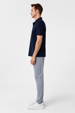 Süvari Lacivert Regular Düz Polo Yaka Tişört-37399 Lacivert