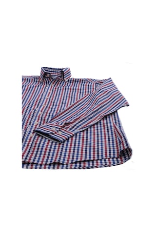 Giant Erkek Uzun Kol Kareli Gömlek - Minimalist Stil Bordo
