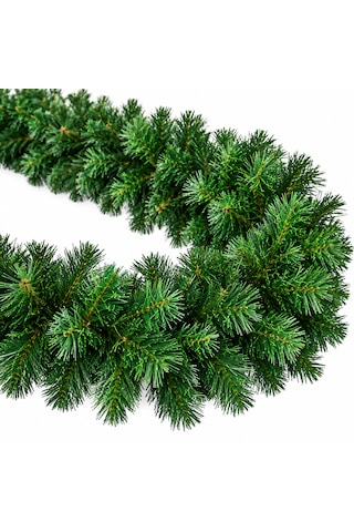Yılbaşı Çam Garland 230-250 Cm 30-35 Cm Genişlik Dolgun Yeşil Yapay Çam Dalı Merdiven, Şömine Ve Kapı Süsü 250cmx40cm