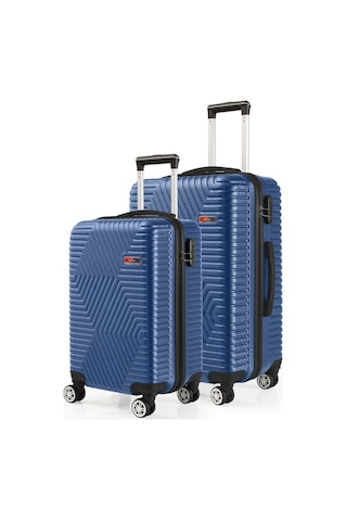 G&d Polo Suitcase Abs Kabin Ve Orta Boy Çivit Mavi 2'li Valiz Seti 600.05-set-ok Mavi
