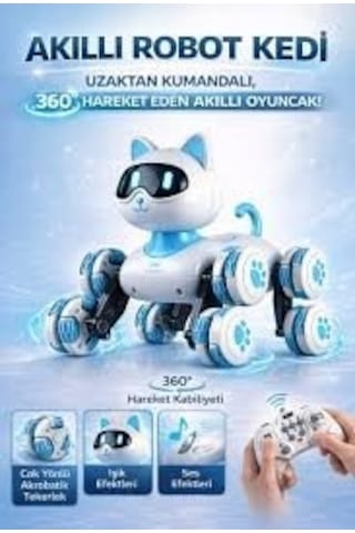 2.4g Uzaktan Kumandalı Akrobatik Kedi Robot - 360 Dönüş Ve Merdiven Tırmanma