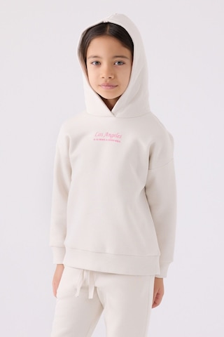 Kız Çocuk Eşofman Takımı Pamuklu Krem