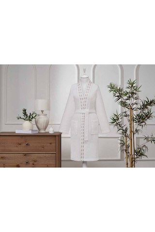 Özdilek Sculpted Kimono Bornoz L Beden Krem