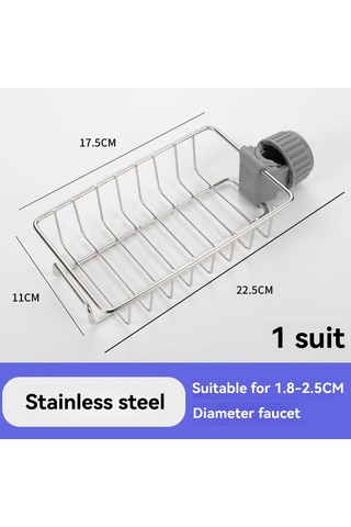 Kosona 201 Çelik Tek Katlı Lavabo Rakusu - Su Tüpü 18-22mm İçin, Hızlı Kurutma, Gizli Kanca Ve Süzme Delikleri İle Sponge, Fırça Depolama Diğer