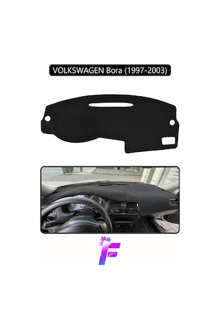 Volkswagen Bora 1997-2003 Uyumlu Torpido Örtüsü Yansıma Önleyici Tam Koruma Hızlı Montaj K72 Siyah