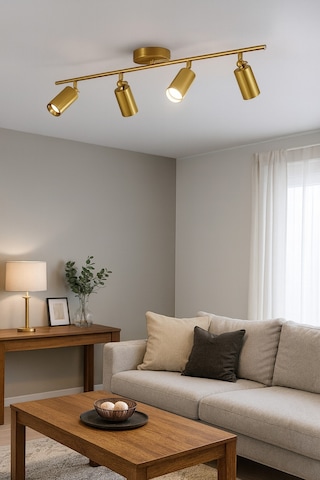 Spoti 4'lü Eskitme Renk Beyaz Işık Modern Tasarım Salon - Mutfak - Banyo Spot Ledli Sıralı Avize Eskitme