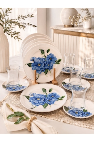 18 Parça Modern Ocean Pasta Çay Saati Seti-6911 Çok Renkli