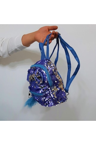 Fiyra Crn Bebe Mavi Pullu Kız Çocuk Sırt Çantası 16cmx20cmx10cm Mavi