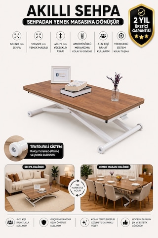 Home Üst Tabla Mdf Ceviz Oval Köşe Alt Beyaz