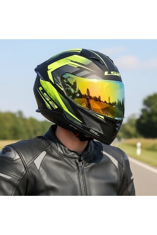 Ls2 Stream 2 Fury Mat Siyah-gri-neon Sarı Kask Çok Renkli