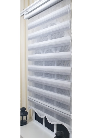Zebra Stor Perde Gri Renk Geçişli Etek Dilimli St 013