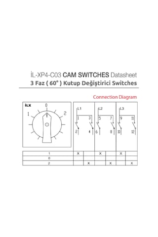 İlx İl-xp4-c03-025 ,3-faz/25a Kutup Değiştirici Şalter