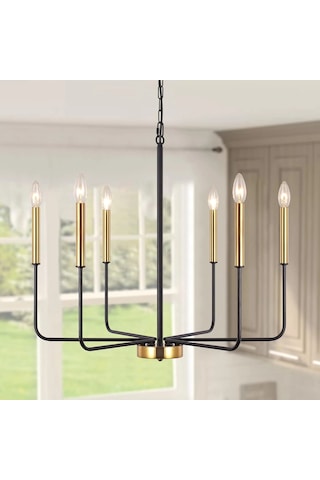 Wayli 6'li Modern Mat Siyah Eskitme Avize Salon Oturma Odası Yemek Odası Sarkıt Avize Eskitme Siyah