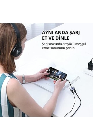 Type-c To 2 Type-c Kulaklık Ve Şarj Dönüştürücü Diğer