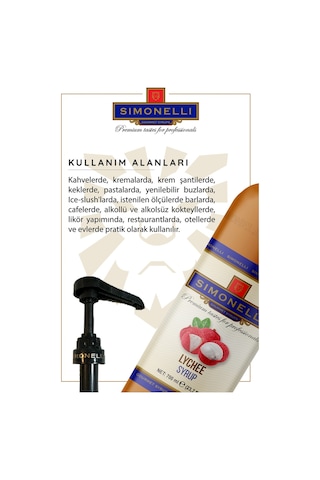 Simonelli Kahve Şurubu| Liçi Aromalı | 70 CL | + Pompa