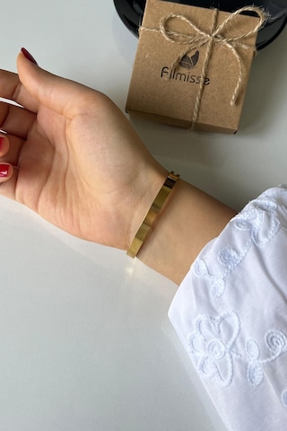 Altın Kaplama 316l Kalite Kaburga Kelepçe Bileklik Gold