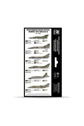 Vallejo 71608 8x18 Ml. Soviet/russian Colors Tactical Schemes 19781989 Part Iı , Model Air Serisi Model Boyası Seti Renkli