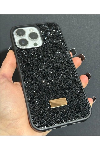 Apple Uyumlu iPhone 15 Sw İnce Taşlı Elmas Işıltılı Telefon Kılıfı
