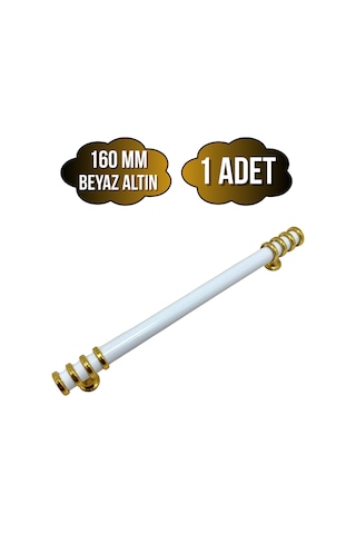 Detay Boru Beyaz Altın Dolap Kulpu Mobilya Ve Mutfak Dolap Kulpu Beyaz - Altın 160mm 1 Adet Beyaz Altın