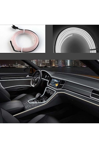 Her Araca Uyumlu Universal İp Neon Led - Beyaz Renk 2 Metre 12v