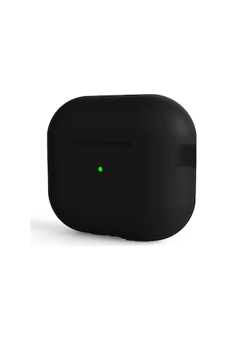 Apple Uyumlu AirPods Pro 2 Kılıfı Silikon Kılıf Şarj Bölümü Tıpalı Soft Yumuşak Kablosuz Şarj Destek Siyah