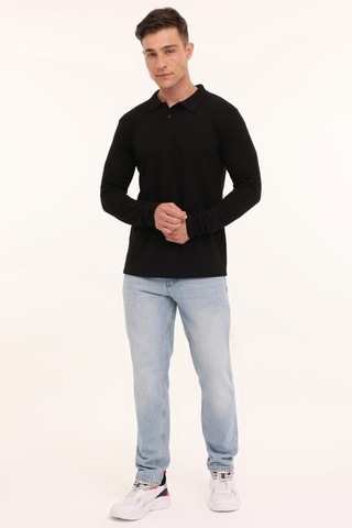 Kinetix Mb Sn329 Ukol Polo 4pr Siyah Erkek Uzun Kol T-shirt Siyah