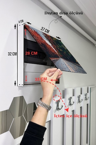 No77decor Sigorta Saklama Kutusu Aynı Zamanda Yol Ve Sonbahar Manzaralı Tablo