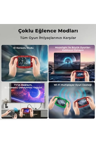 Rg 34xx Retro El Oyun Konsolu 64 Gb Şeffaf Kırmızı - 3.4 İnç 3:2 Ips Ekran 720x480 Gba Tasarım H700 İşlemci 5g Wi-fi Bluetooth Hdmı 3500 Mah Batarya