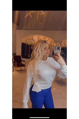 Maison Meda Beyaz Scuba Kışlık Bluz Beyaz