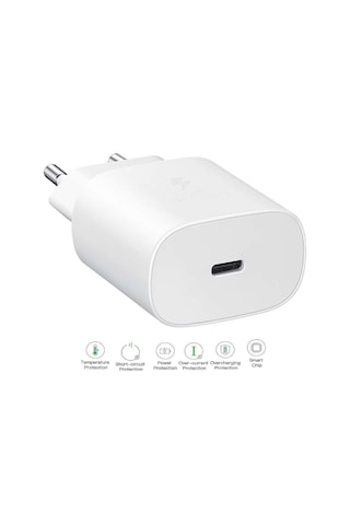 Samsung Galaxy M06 5g Uyumlu Type-c Ultra Hızlı Şarj Cihazı 22.5w 3.0 Amper Beyaz Şarj Başlığı Adaptör
