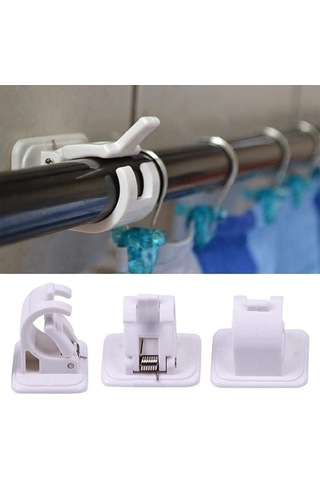 Kendinden Yapışkanlı Perde Kancaları, 4'lü Perde Çubuğu Braketleri, Delme Gerektirmez, Kendinden Yapışkanlı Duvar Kancaları, Havlu Askısı Diğer