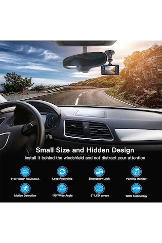 Zilinn Full Hd 1080p Araç Dashboard Kamera Dvr, Döngü Kayıt, Araç Sürücü Kaydedici, Gece Görüş, Destek 32gb Tf, 140 Derece Görüş Açısı