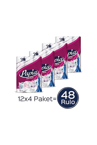 Papia Dekor Kağıt Havlu 48 Rulo (12 Rulo x 4 Paket)