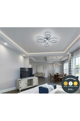 Daisy 4 Lü Krom Plafonyer Avize 3 Renkli Salon, Çocuk Odası, Mutfak Ve Antre İçin Şık Aydınlatma