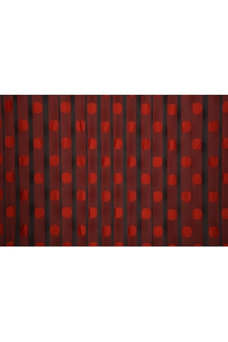 Puanlı Model Kırmızı Renk Hazır Ip Perde 300x270 Cm