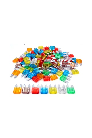 Mini Bıçak Sigorta 100 Adet Karışık 5a 7.5a 10a 15a 20a 25a 30a
