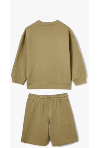 Koton Eşofman Takımı Sweatshirt Ve Şort Set Haki 4skb10390tk
