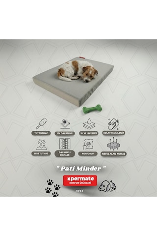 Xpermate Büyük Irk Köpek Yatağı Fermuarlı Yıkanabilir Su İtici Evcil Hayvan Yatağı Pati Minder 60 x 80 CM