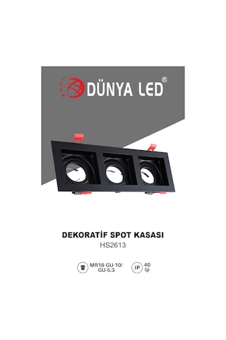 Hs.2613 Pluton Kasa Üçlü Siyah Renk Kare Boş Kasa Montajı Kolay(550116049)