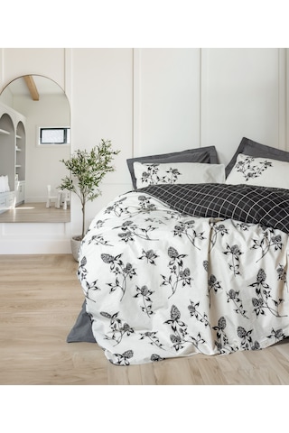 Cotton Box Balance Ranforce Tek Kişilik Nevresim Takımı Ohia Antrasit