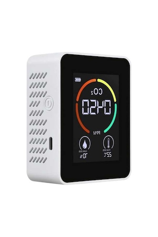Prestigegoods Ve Sıcaklık Ölçer Nem Lcd Karbondioksit Kalitesi Hava Göstergeli Ekranlı Cihazı Analiz - Om