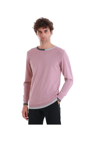 Hatemoğlu Pembe Regular Fit Düz Bisiklet Yaka Yünlü Triko Kazak 34122023a001 014 Pembe