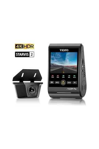 Viofo A229 Pro W 2 Kameralı Ön+arka Su Geçirmez 4k+2k Sony Starvıs 2 Sensör Gps'li Araç Kamerası