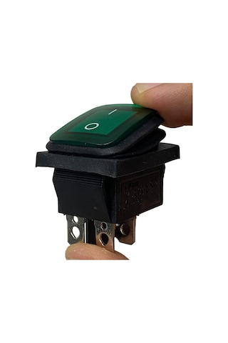 Ic-104w Geniş Körüklü Işıklı Anahtar On-off 4p Yeşil