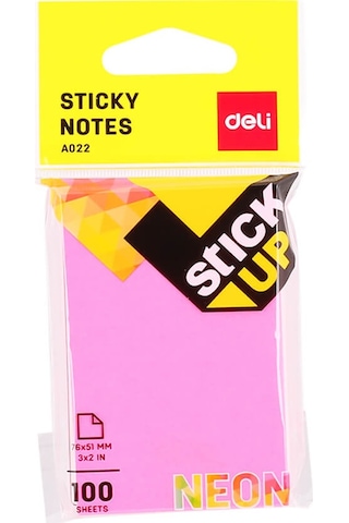 Deli Sticky Notes Yapışkanlı Not Kağıdı 76x51 Mm Neon 100 Sayfa A02202