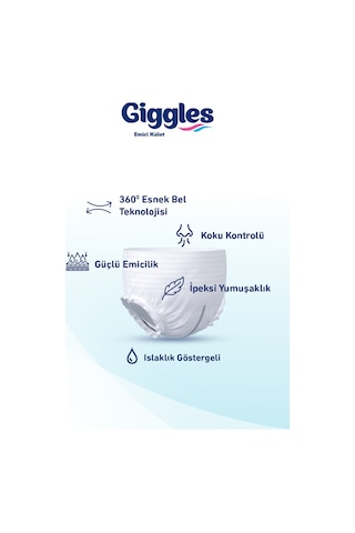 Giggles Yetişkin Emici Külot Hasta Bezi Medium 1 Paket 9 Adet M