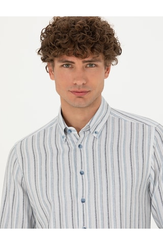 Pierre Cardin Erkek Mavi Desenli Gömlek 50275620-vr036 Mavi