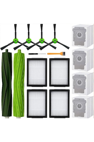 Dofolink Irobot Roomba I/j/e Serisi Süpürge Aksesuar Seti - 2 Çift Rulo Fırça, 8 Yan Fırça, 8 Hepa Filtre, 4 Çanta, Temizlik Fırçası Ve Tornavida İle Yüksek Verimli Filtreleme Teknolojisi